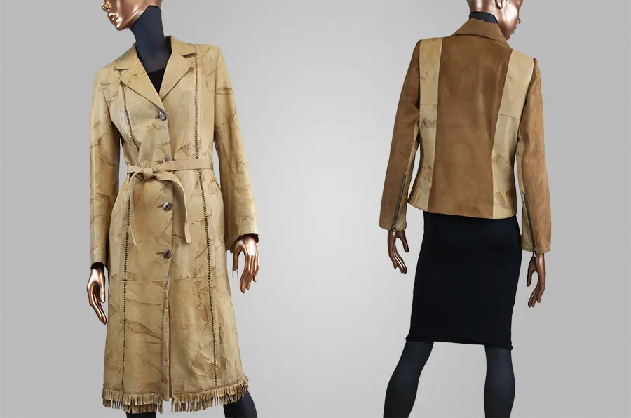 Перекрой кожаного пальто в куртку косуху с добавлением кожи в ателье в Москве фото до и после