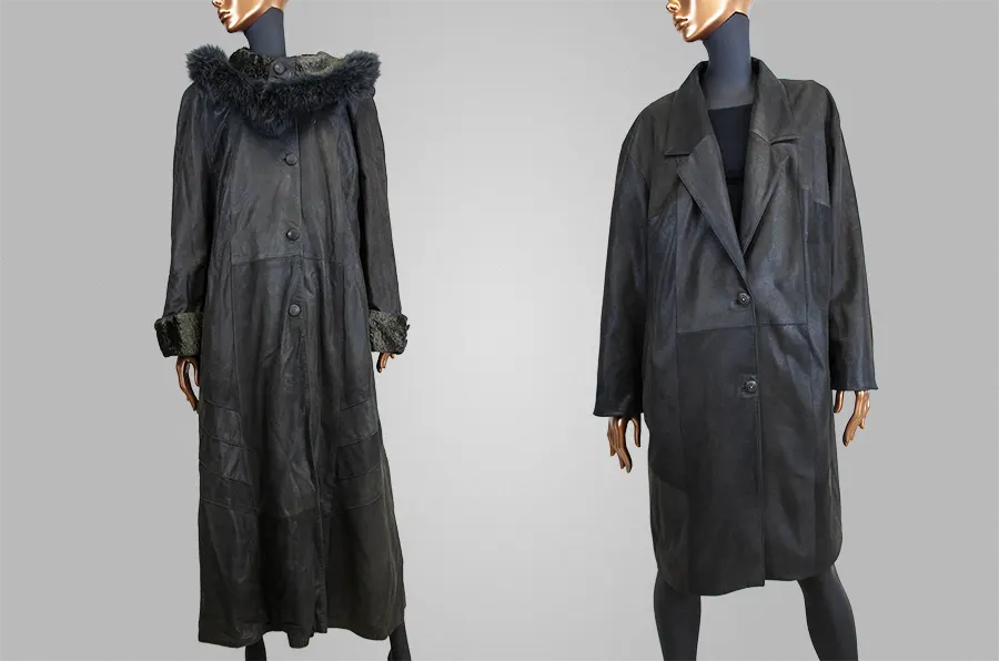 Полный перекрой пальто из кожи в стильное пальто оверсайз с английским воротником в ателье кожи меха в Москве
