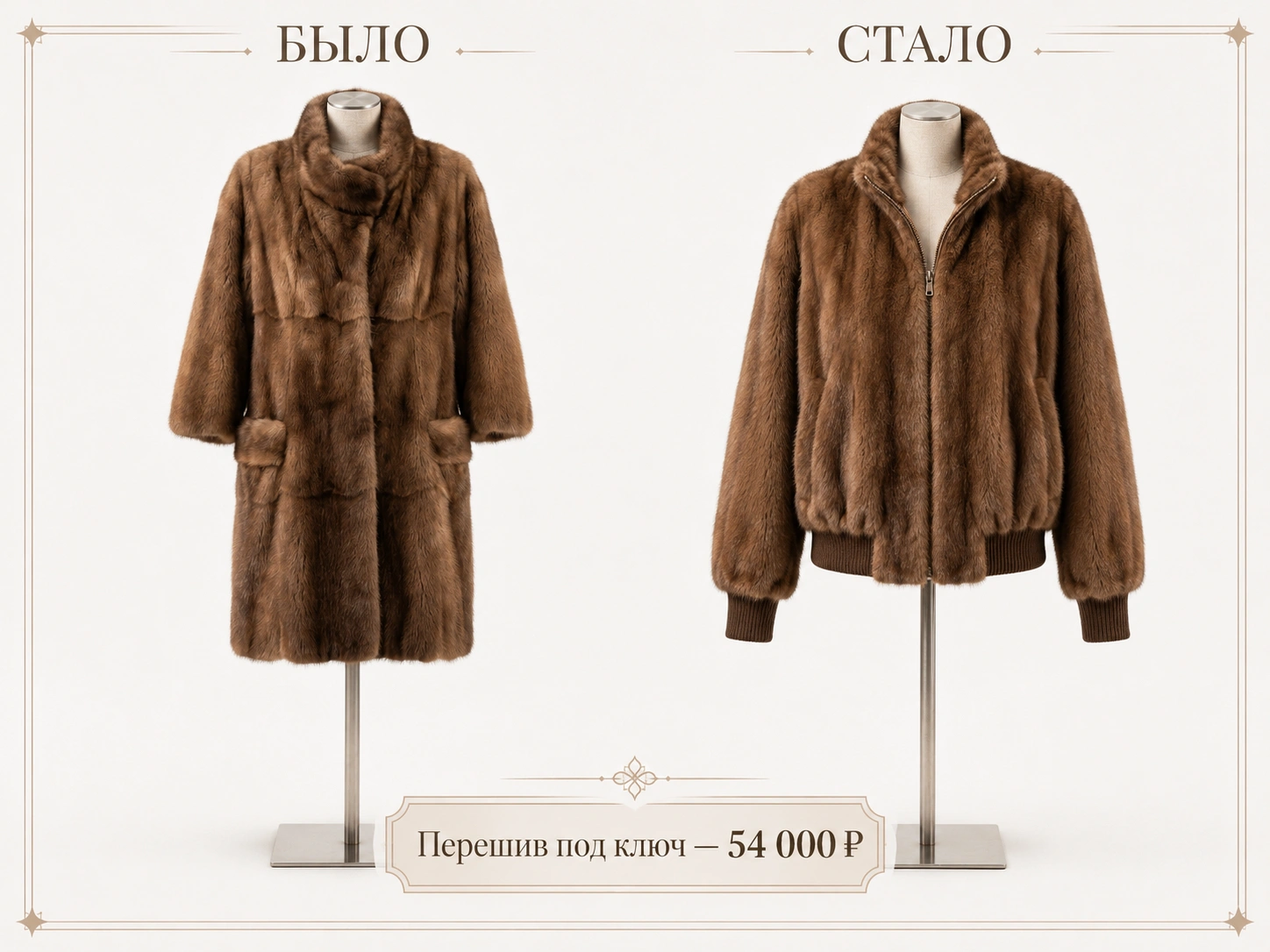 Перешив шубы в меховую куртку было стало фото